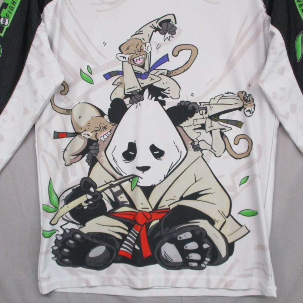 MMA Long Sleeve Panda Graphic Print Long Sleeve White Men Size | L - Picture 3 of 13